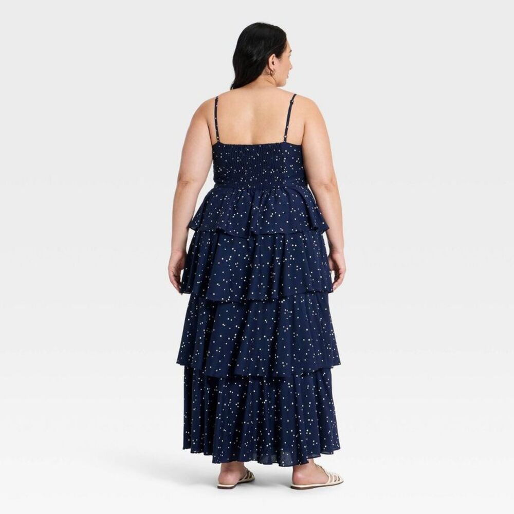 A New Day - Women's Tiered Ruffle Maxi Dress - A New Day Navy Navy Blue - Picture 2 of 3